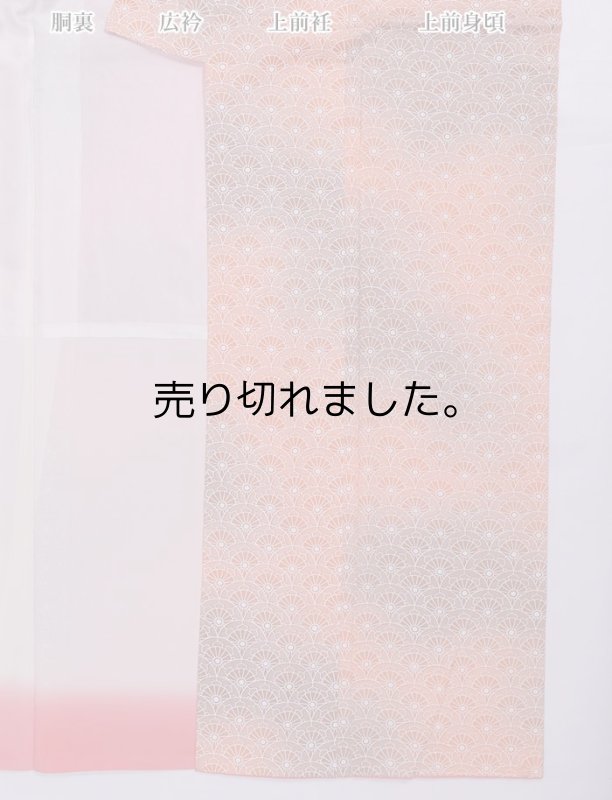 リサイクル小紋 染小紋  絵羽小紋 身丈163cm 裄66cm Sサイズ リサイクル着物 a1m1m0y5 絵羽着物 練習着 観劇 茶会 「中古」中古着物 友禅 正絹 美品 御所車 訳あり