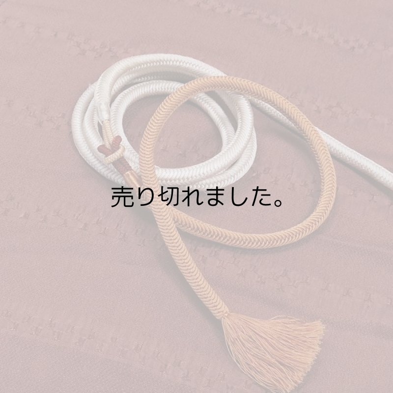 「帯締め帯揚げセット」帯締め 帯揚げ セット カジュアル 丸組 正絹 a5m0m6 縮緬帯揚げ リサイクル 茶地 お洒落着へ メール便送料無料 M