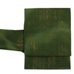 リサイクル袋帯 全通柄 リバーシブル袋帯 組織物 緑 正絹 Mサイズ 中古着物 観劇 中古袋帯 a2m0 「中古」仕立て上がり 送料無料