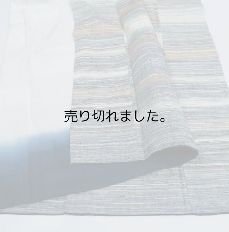 リサイクル付下げ 絵羽柄 紬地 絣柄 横段 洒落着物 / 白色  身丈160cm 裄62cm Mサイズ 仕立て上がり / リサイクル着物 セミフォーマル a1m6m7y3 「中古」訳あり 稽古 練習 送料無料