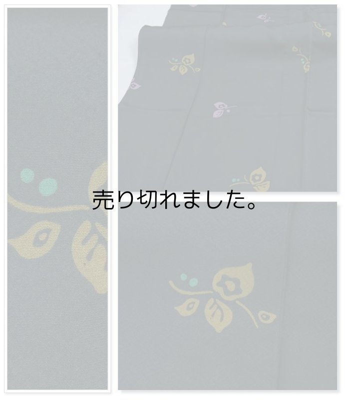 リサイクル小紋 単衣 着物 深緑 染小紋 身丈147cm 裄66cm Mサイズ a1m5m2y5 舞台 稽古 「中古」美品 絹 訳あり 繰越大きい