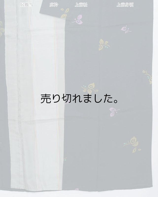 リサイクル小紋 単衣 着物 深緑 染小紋 身丈147cm 裄66cm Mサイズ a1m5m2y5 舞台 稽古 「中古」美品 絹 訳あり 繰越大きい