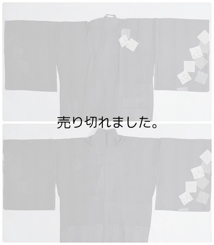 リサイクル 訪問着 絽生地 夏物 刺繍 グレー 身丈155cm 裄67cm Mサイズ a1m5m1y5 着物 洒落着「中古」絹 訳あり 平絽 繰越大きい