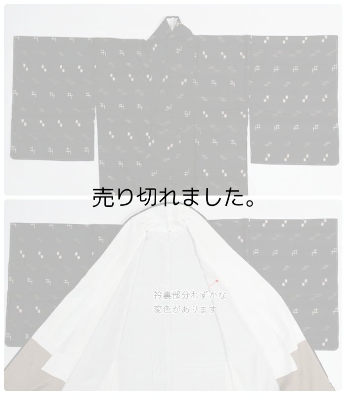 未着品 リサイクル小紋 紅型染め 単衣夏物 藍 身丈155cm裄62cm M