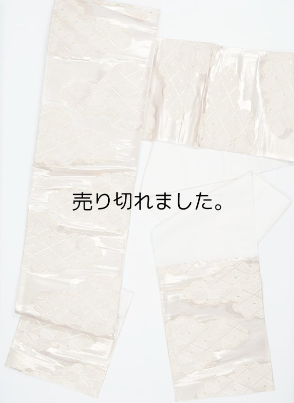 リサイクル袋帯 未使用品 袋帯六通帯 正絹 本金箔 雲取り 中古着物 結婚式 留袖用帯 舞台 リサイクル袋帯 a2m1m5 二重太鼓 フォーマル  Sサイズ アウトレット新品 昭和アンティーク 送料無料