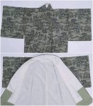 リサイクル紬 絣織り 洒落着物 グレー 身丈160cm 裄63cm ML