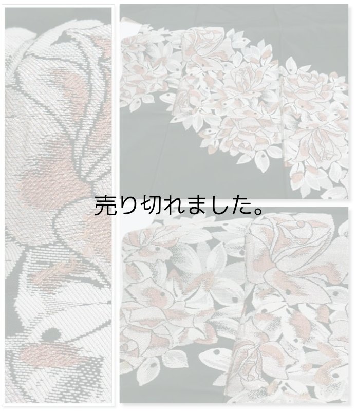 リサイクルお召織り 絵羽着物 高麗納戸 洋花 身丈153cm 裄61cm S