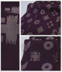 リサイクルお召し織り 小紋袷 洒落着物 紫 身丈150cm 裄63cm S