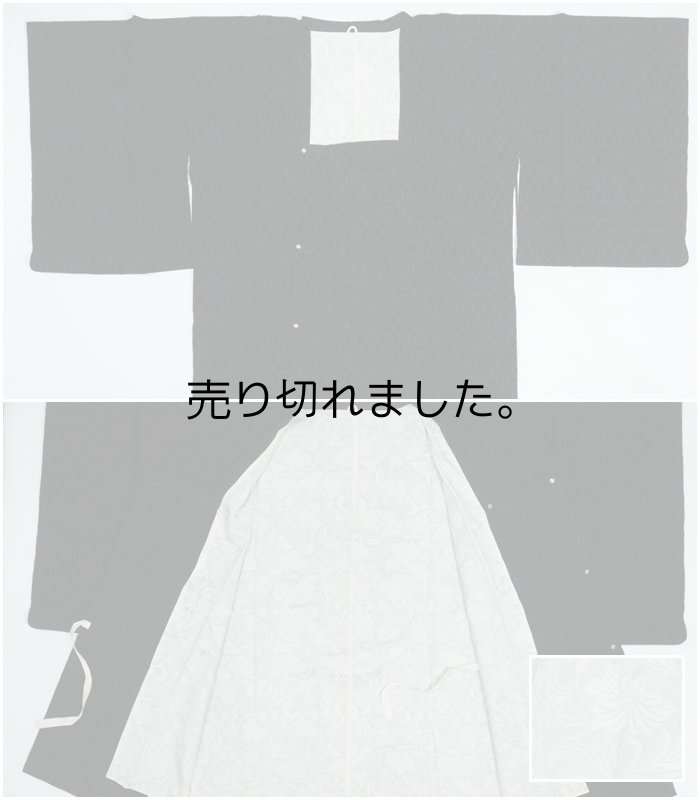 道行コート リサイクル コート 着物コート 黒地 ビロードコート