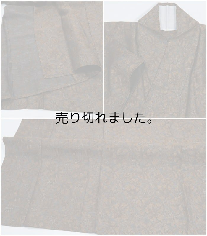 単衣 綿交織 着物 夏 綿交織 リサイクル着物 中古着物  丈152cmM