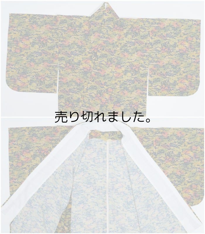 リサイクル夏着物 単衣 綿 夏用 中古着物 単衣着物 丈150cm S 紺