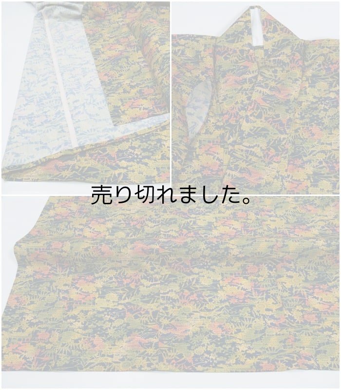 リサイクル夏着物 単衣 綿 夏用 中古着物 単衣着物 丈150cm S 紺