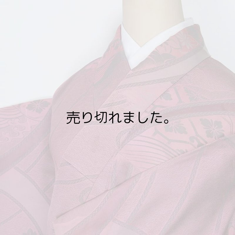 お召織物リサイクル紬袷 織物 絹 アンティーク着物 黒 丈145cm S
