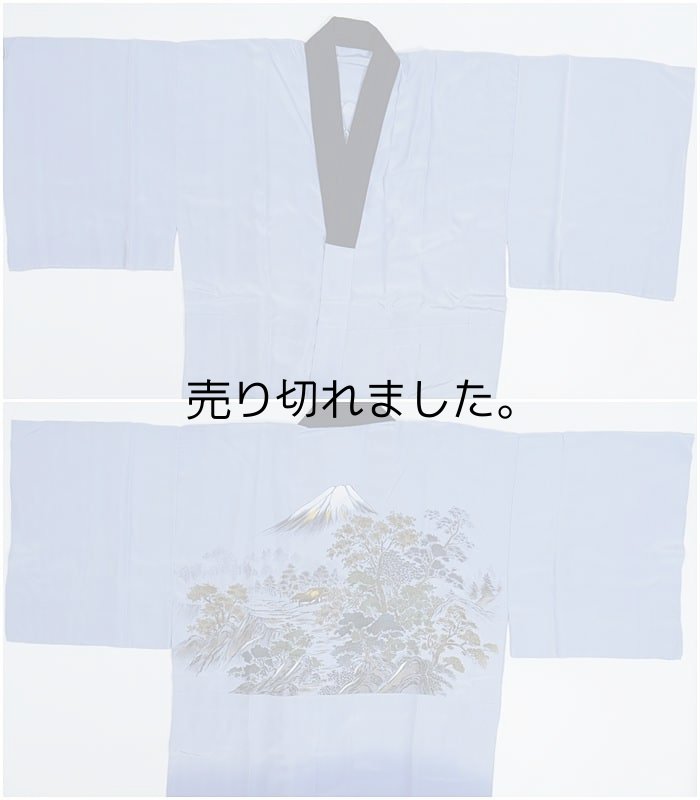 男物 長襦袢 正絹 リサイクル長襦袢袷 身丈129cm Mサイズ 紺藍