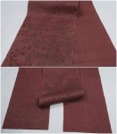 夏物 リサイクル袋帯 紗織り袋帯 織物 絹 赤茶 中古着物