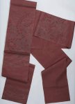 夏物 リサイクル袋帯 紗織り袋帯 織物 絹 赤茶 中古着物