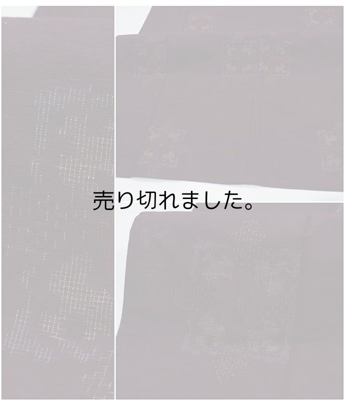 夏物 リサイクル紬 つむぎ着物 結城紬 単衣 絹 丈153cm 裄62cm S