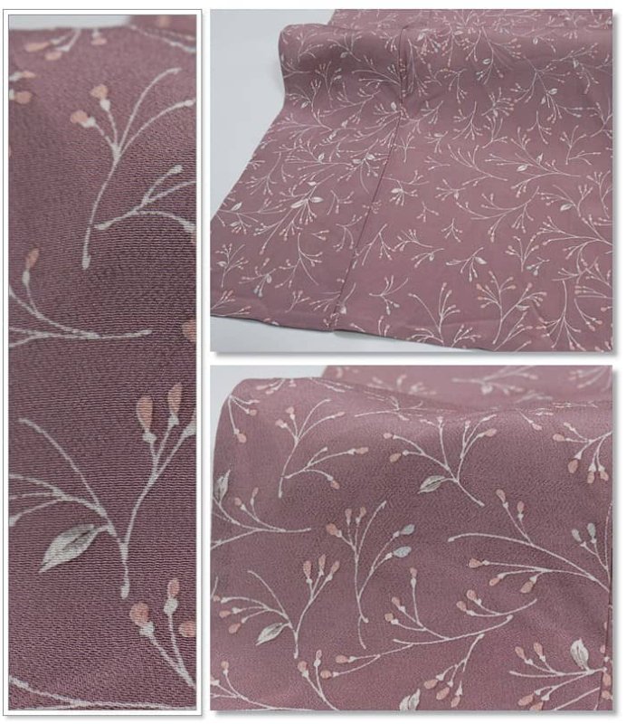 リサイクル染め小紋 小紋 単衣 夏物 夏着物 ピンク 身丈147cm