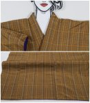 黄八丈 紬袷  正絹 カジュアル レディース着物 美品です