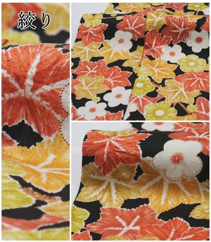 リユース着物 絞り柄の染め小紋袷 洒落着物 染小紋袷 縮緬生地