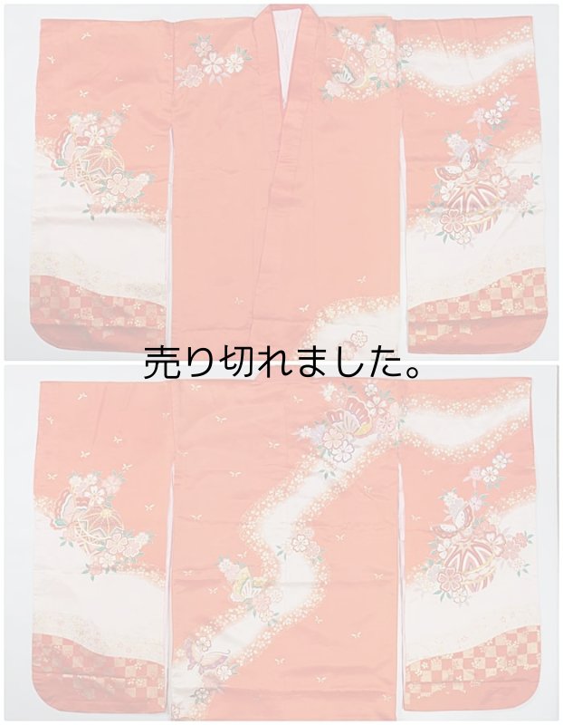新品 着物と襦袢セット 化繊　女子祝い着 処分品