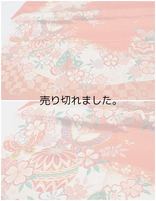 新品 着物と襦袢セット 化繊　女子祝い着 処分品