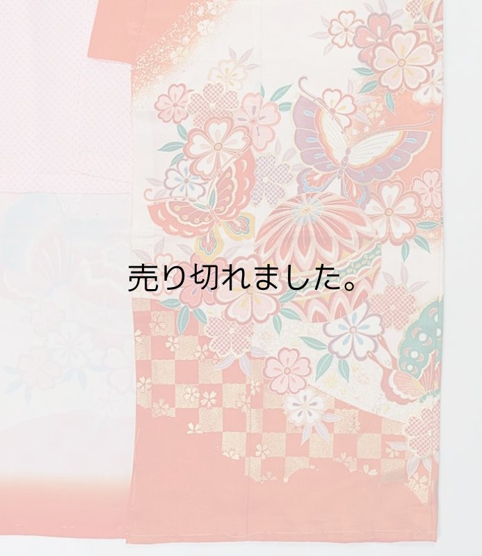 新品 着物と襦袢セット 化繊　女子祝い着 処分品