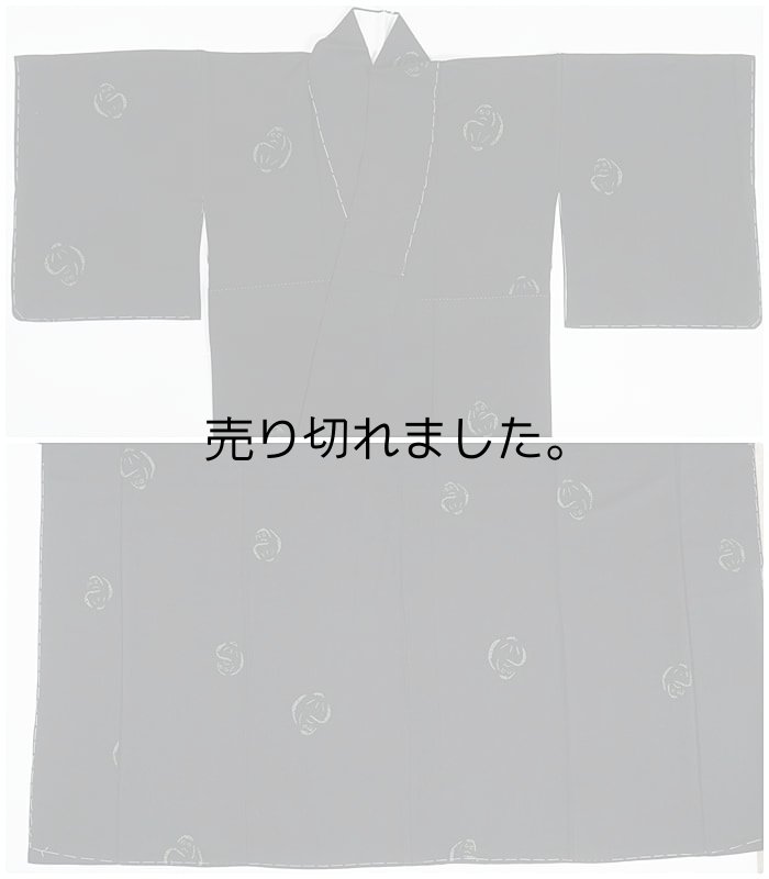 未着品 小紋 着物 絞り染め 洒落着物 染小紋袷 縮緬生地 美品