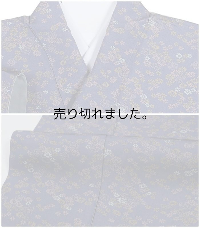 リサイクル着物 小紋袷 洒落着物 染小紋袷 縮緬 さわやか感触