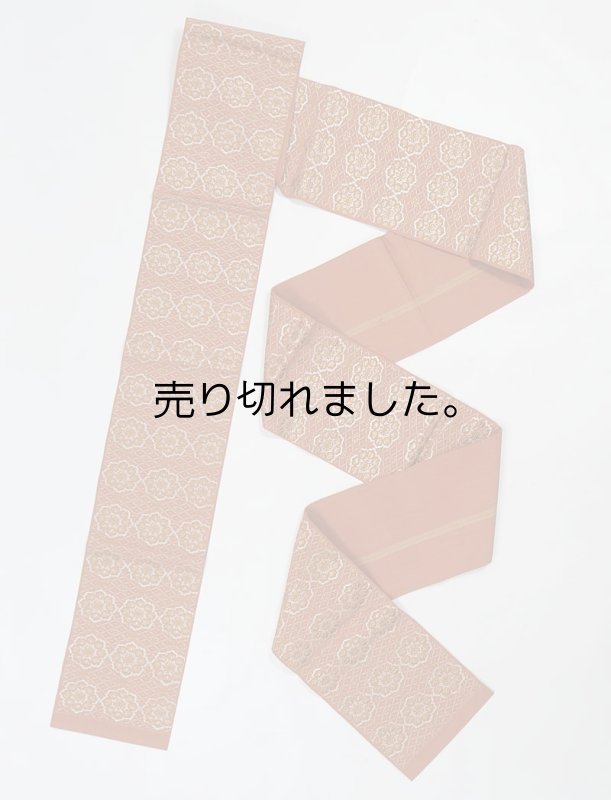 リサイクル 小袋帯 激安 ゆかた 織物 全通柄 両面仕様 茶系