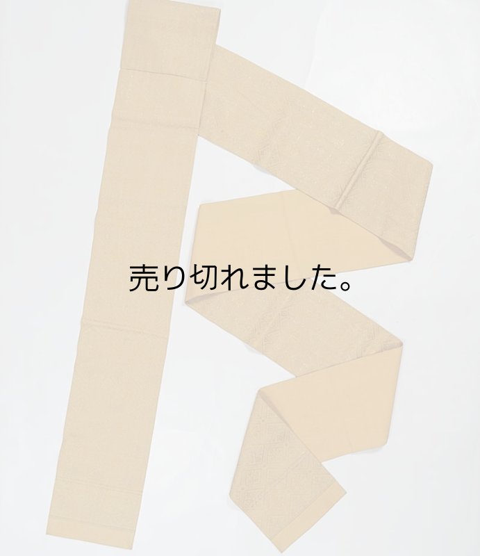 リサイクル 小袋帯 激安 ゆかた 織物 全通柄 両面仕様 茶系