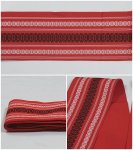 リサイクル 小袋帯 激安 ゆかた 織物 全通柄 両面仕様 赤系