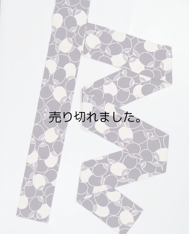 リサイクル 小袋帯 激安 ゆかた 染め帯 全通柄 両面仕様 紫系