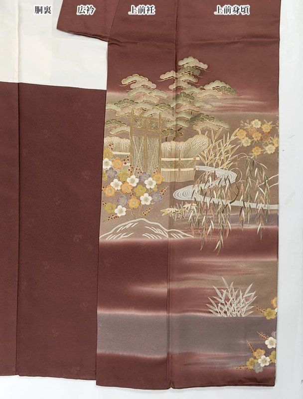 訪問着袷 フォーマル着物 糸目友禅 友禅訪問着袷 リサイクル訪問着