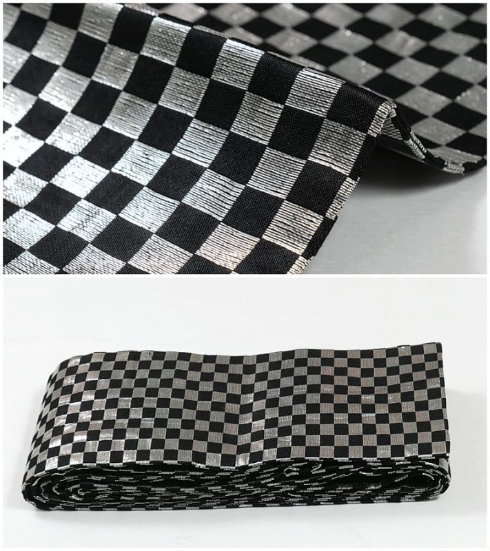 リサイクル 小袋帯 踊り 舞台 半巾帯 織物 全通柄 化繊 送料無料