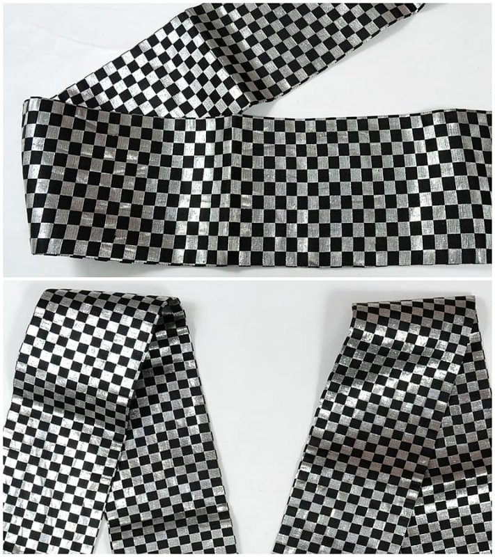 リサイクル 小袋帯 踊り 舞台 半巾帯 織物 全通柄 化繊 送料無料