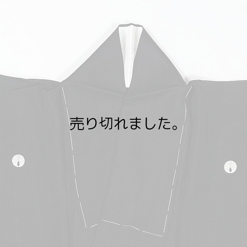 画像2: 夏喪服 未着品 黒喪服 絽生地 無地 正絹 ブラックフォーマル 着物 身丈161cm Mサイズ 裄65cm 黒 手縫い 夏物 法事 法要 葬儀 a1m0y3 【中古】新古品  盛夏 夏着物 (2)