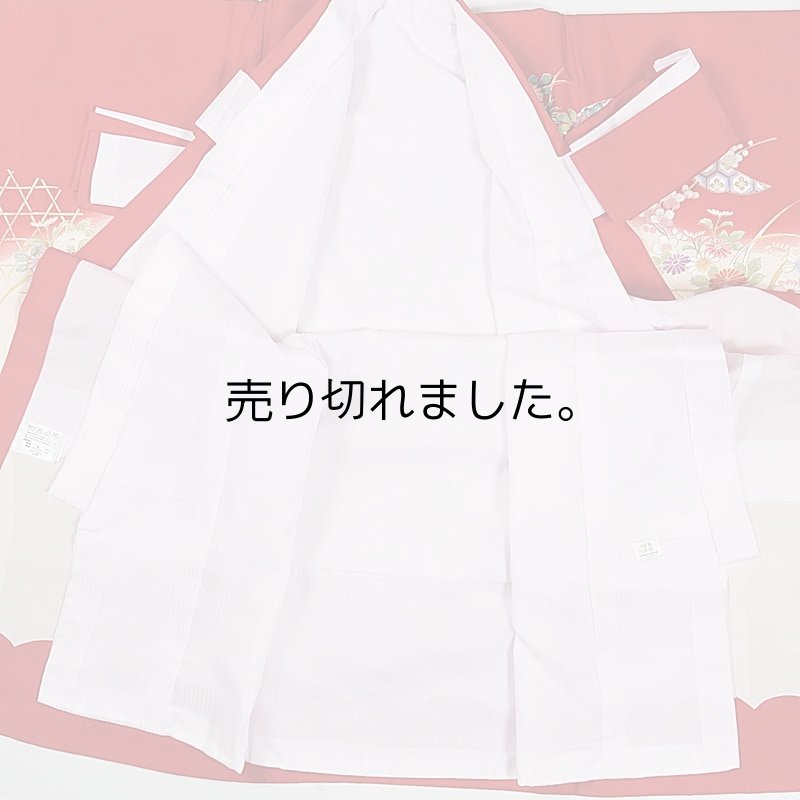 リユース祝着 激安 化繊 お宮参り女の子 古典 御所車 花籠