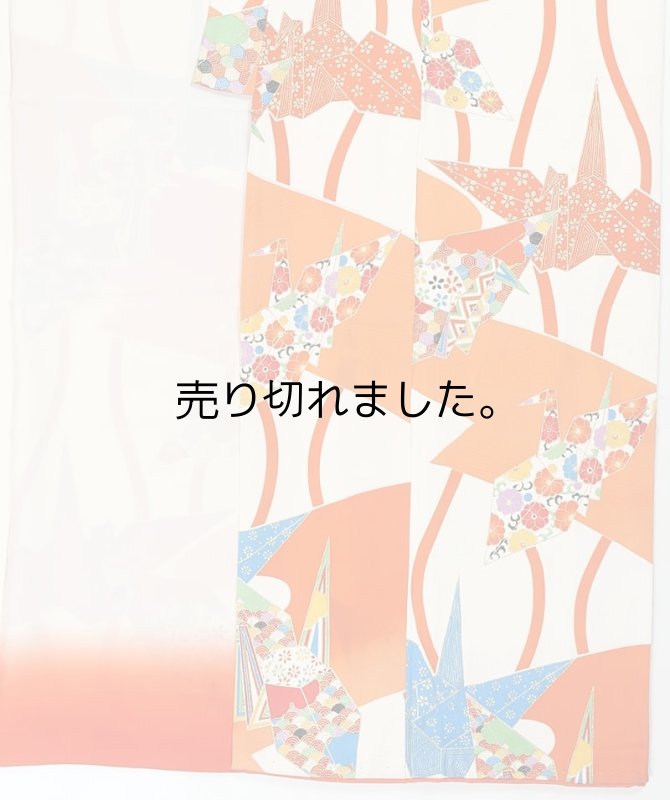 リユース祝着 激安 化繊 お宮参り女の子 古典 御所車 花籠