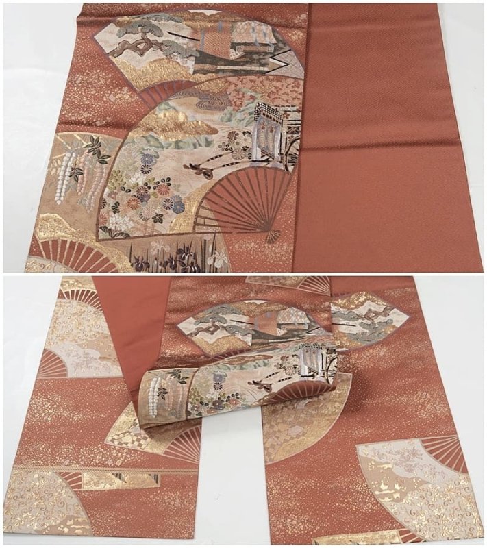 ほぼ新品のリサイクル袋帯 二重太鼓 金箔 青銅箔 逸品帯 未使用品