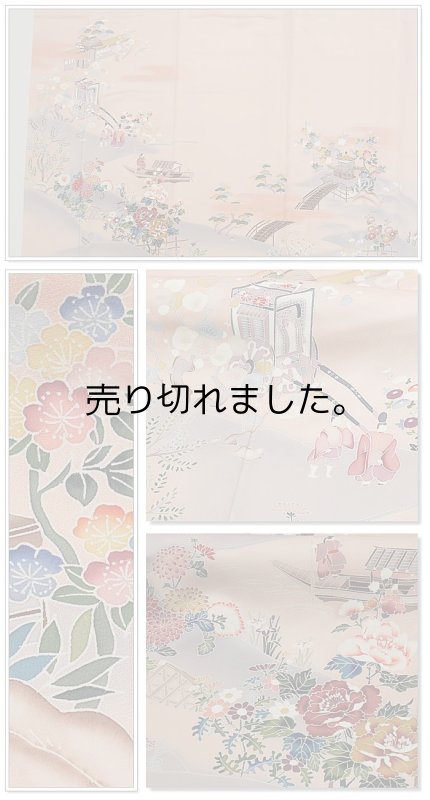 [訪問着 中古着物]未着品 付下袷 御所解文様 ピンク |京友禅/染め/着物/リサイクル訪問着/逸品/絹 a1y4m1m5[中古|送料無料 Mサイズ 身長164cm