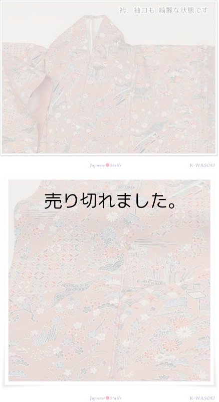 逸品染め小紋 友禅染 小紋袷 美品 洒落着物 茶屋辻文様 ピンク |中古着物|リサイクル小紋 a1y3m5m1|中古|送料無料 細目 Sサイズ 身長155cm