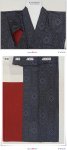 正絹 リサイクル紬着物 絹 経緯絣 藍色 身巾 細目 Mサイズ