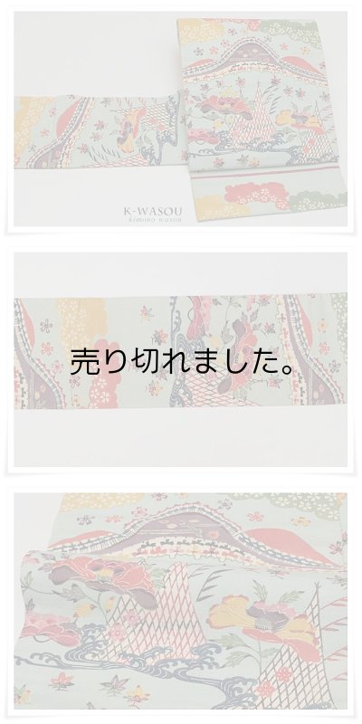 本紅型染め 名古屋帯 アンティーク染め名古屋帯 琉球柄 の訳あり
