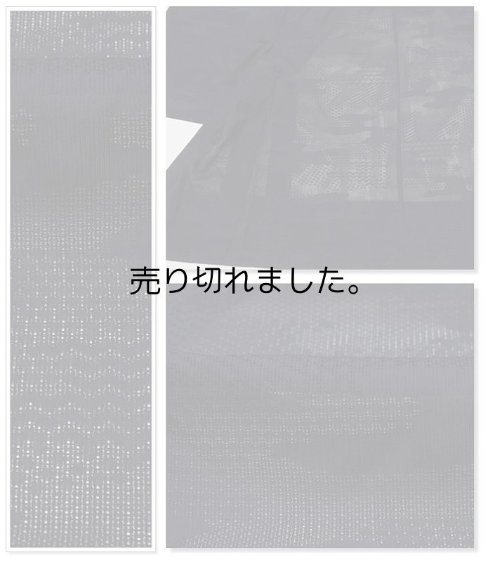 リサイクル 黒 絵羽 羽織り 絹 夏物コートMサイズ