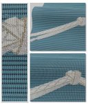 正絹 絽綴れ八寸名古屋帯 藍色 昭和アンティーク品 送料無料