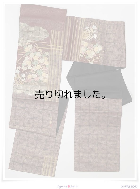 「袋帯 新古品」袋帯 未使用品 四季草花 青銅箔  リサイクル 袋帯 フォーマル帯 仕立て上がり袋帯 新古品 a2m5「中古」未着品