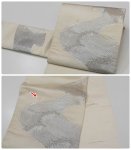 「袋帯 中古品」リサイクル袋帯 刺繍柄  光琳流水紋様 フォーマル袋帯 仕立て上がり 中古袋帯 a2m5m1「中古」留袖用帯 訳あり