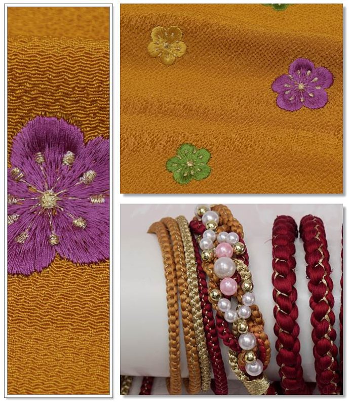 新品 高級 帯締め 帯揚げ セット 縮緬 正絹「帯締め帯揚げセット」a5 振袖用「振袖 成人式 小物」アウトレット　送料無料