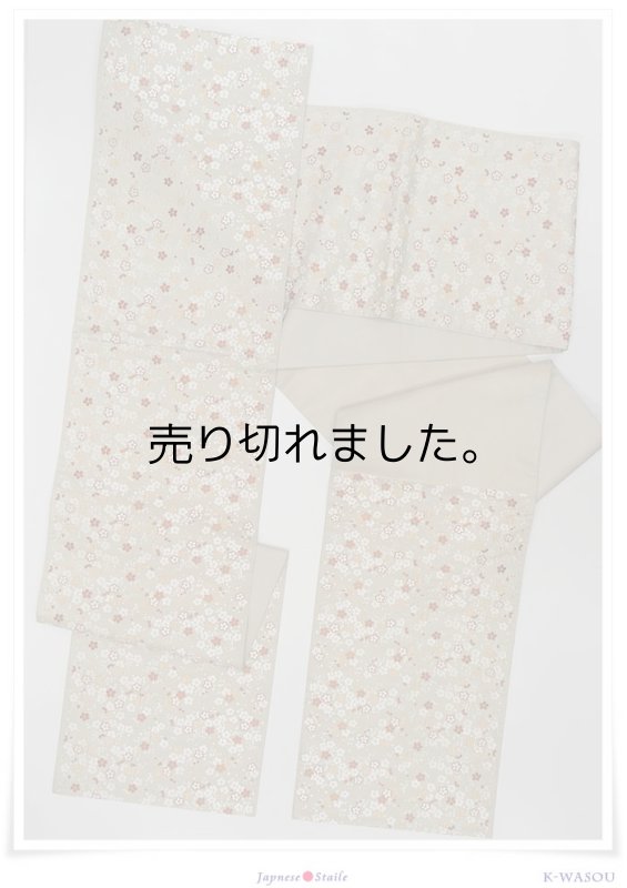 リサイクル袋帯 小梅 白乳色 中古帯 美品 クリーム